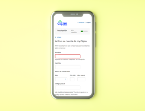 Crear una cuenta en linea con Cigna Insurance